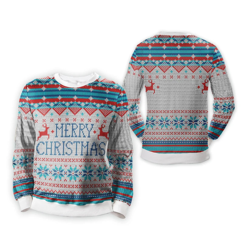 Sublimation 3D Print Christmas Sweater and Hoodies for men and women custom full printing sweatshirt