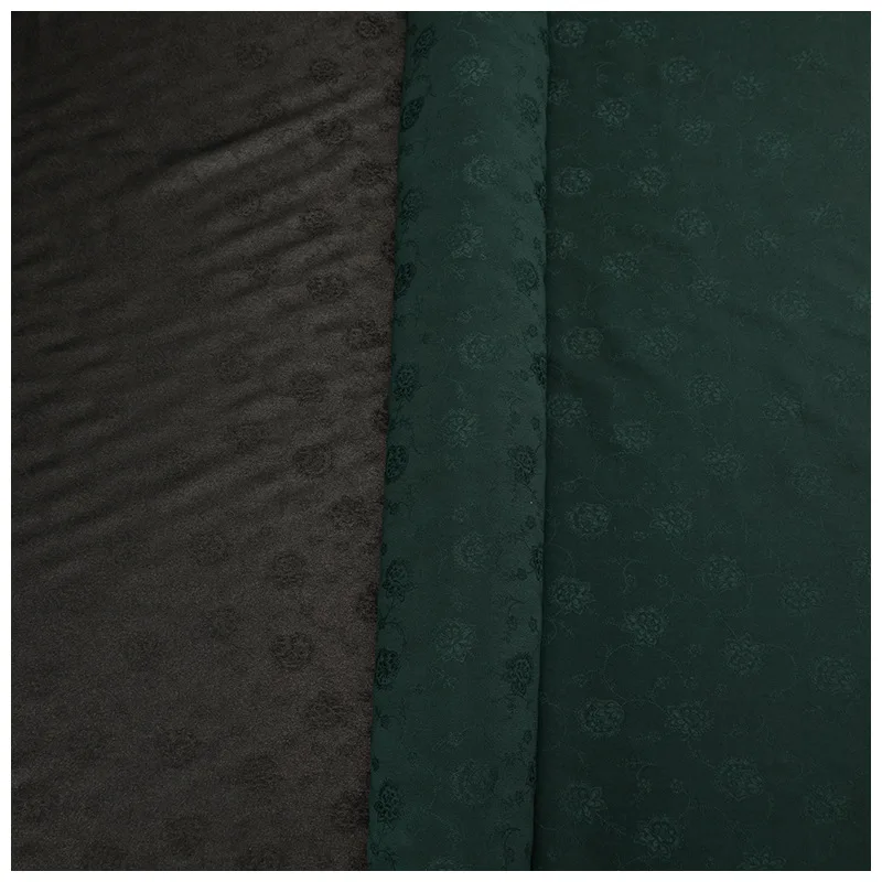 top grade 27MM 6A silk dark green soie seda natural tela raw crepe 100% mulberry Silk satin Fabric