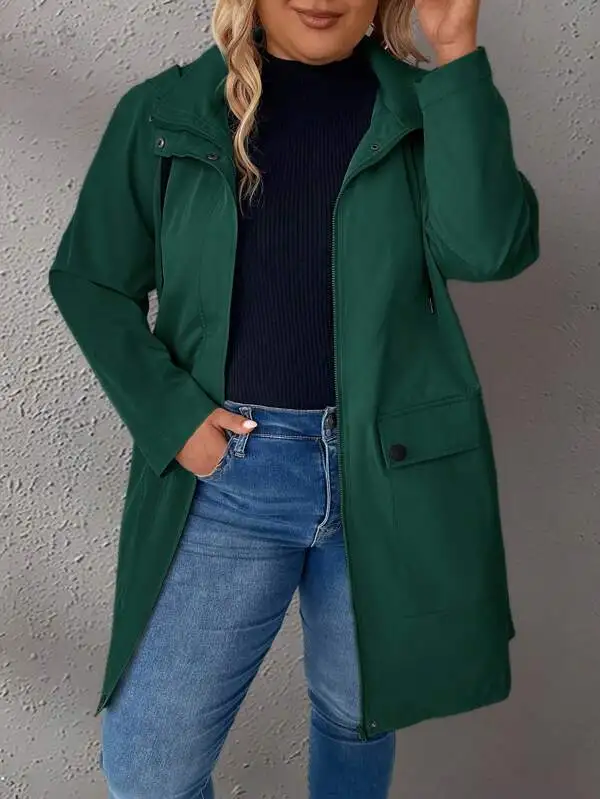 Autumn Winter Warm Wool Blends Coat Two Pieces Set Fur Collar Solid Color Down Vest Custom Women Woolen Jacket