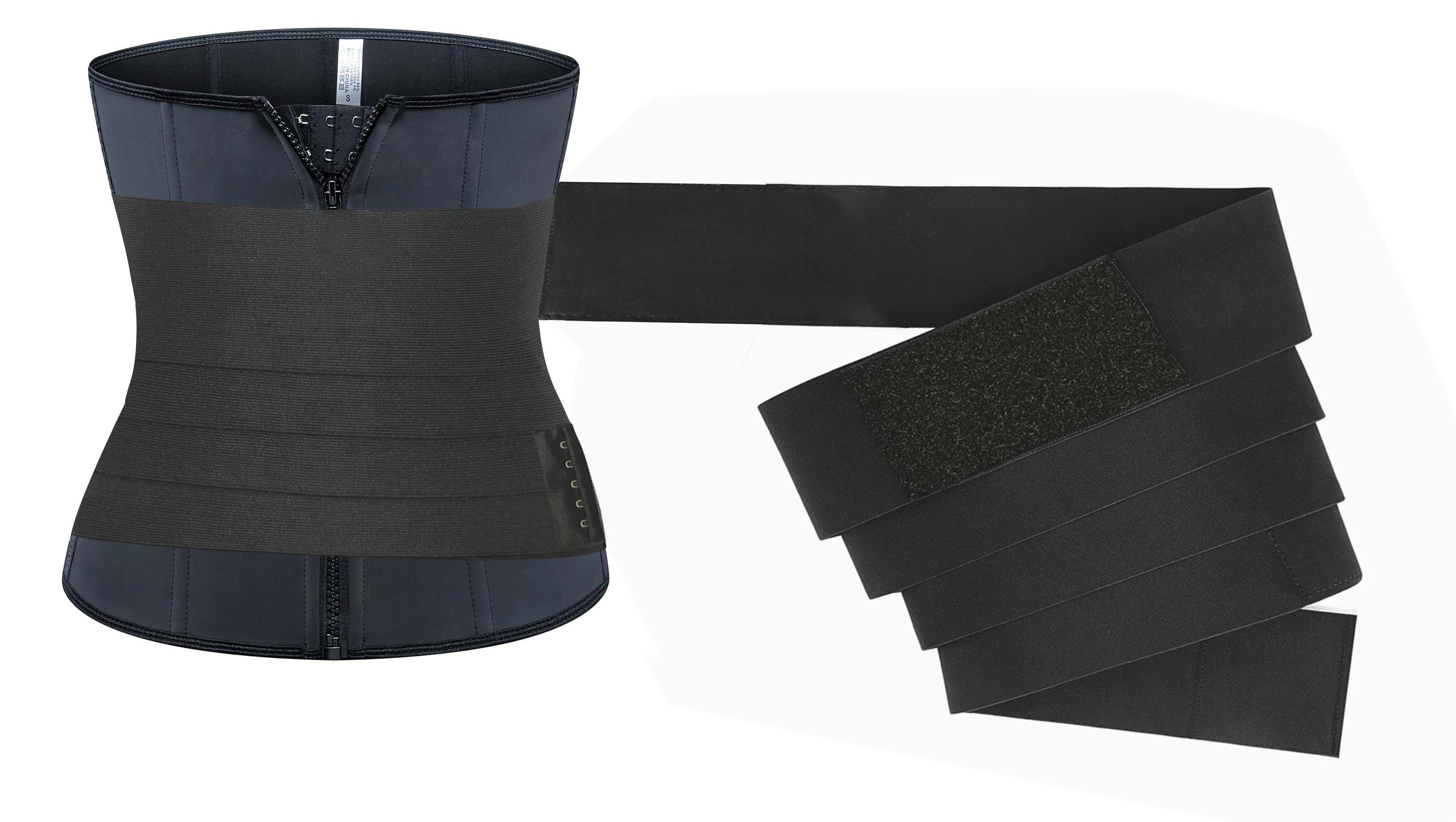 Custom LOGO/oem/odm Women Zip and 4-breasted buttons Wholesale Plus Size Shapewear High Waist Trainer and belt detachable