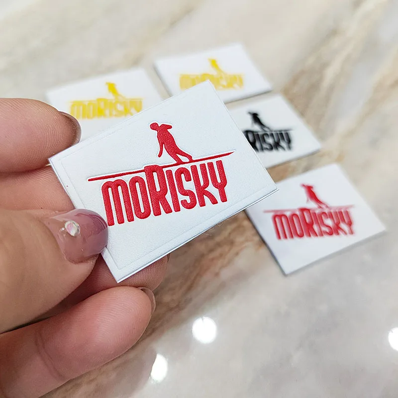 Accessory Maker Sew on Custom Design Debossed Logo Small PU Leather Patches Labels for Hat and Bag