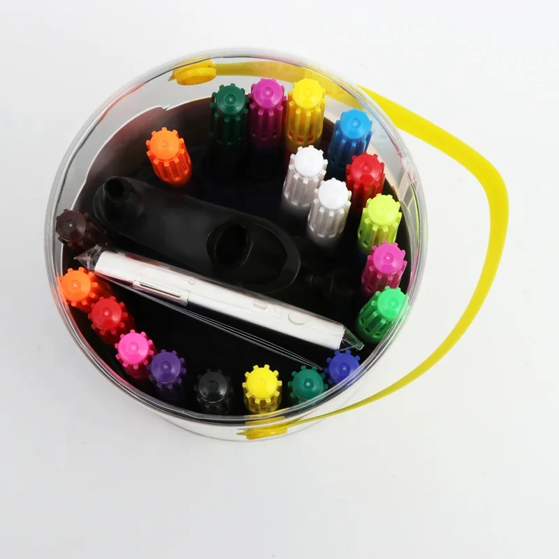 
Promotion gift hot sell popular colorful non-toxic kids blow pen spray changing color marker air brush pen for children 