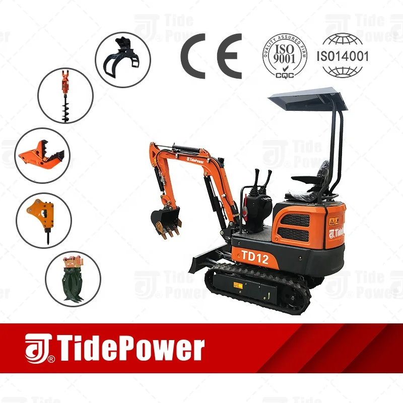 High Quality 1ton Mini Excavator With Kubota Engine or KOOP Engine and Excavator Part Minibagger