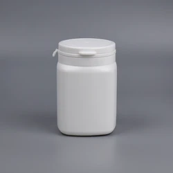 Big bottle 250ml for powder PE square plastic bottle tear pull cap