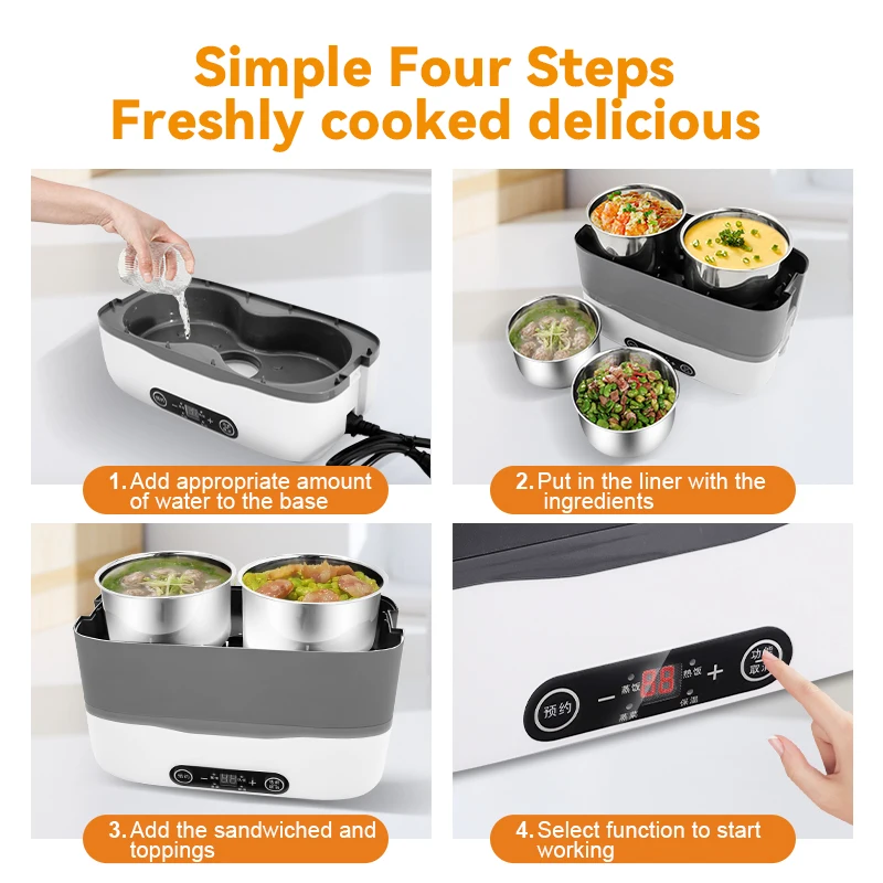 DaoSheng 2L 250w Portable Home & Office with Auto Shut off Function Electric Rice Cooker Food Warmer Lunch Box