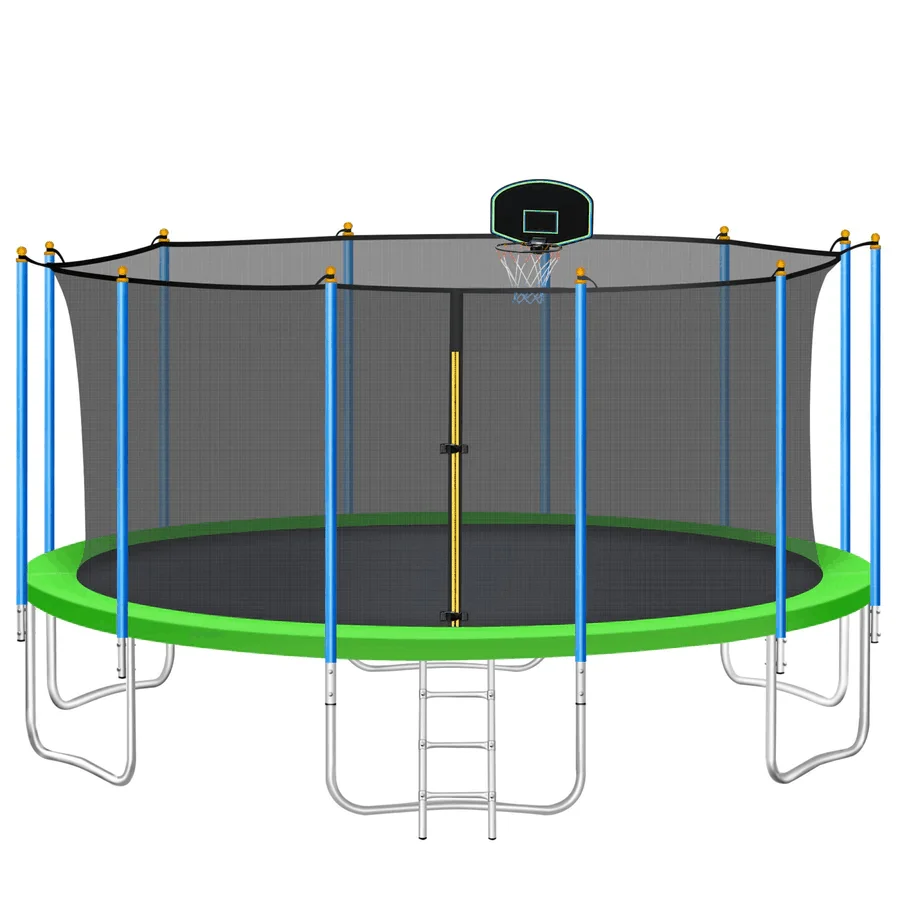 Tengtai factory price 6/8/10/12/14/16FT durable outdoor bounce jumping trampoline with net garden trampoline for kids