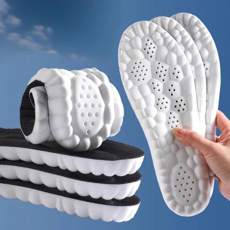 4D Sports Comfort Insoles with Arch Supports Warm PU and Memory Foam inside Position