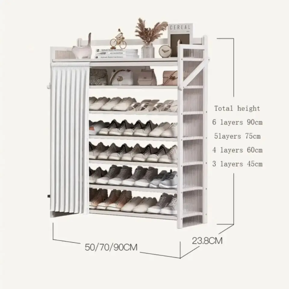 Indoor Dust Proof Foldable Shoe Cabinet Multi Layer Large Capacity Folding Stand Storage Shelf Shoe Racks