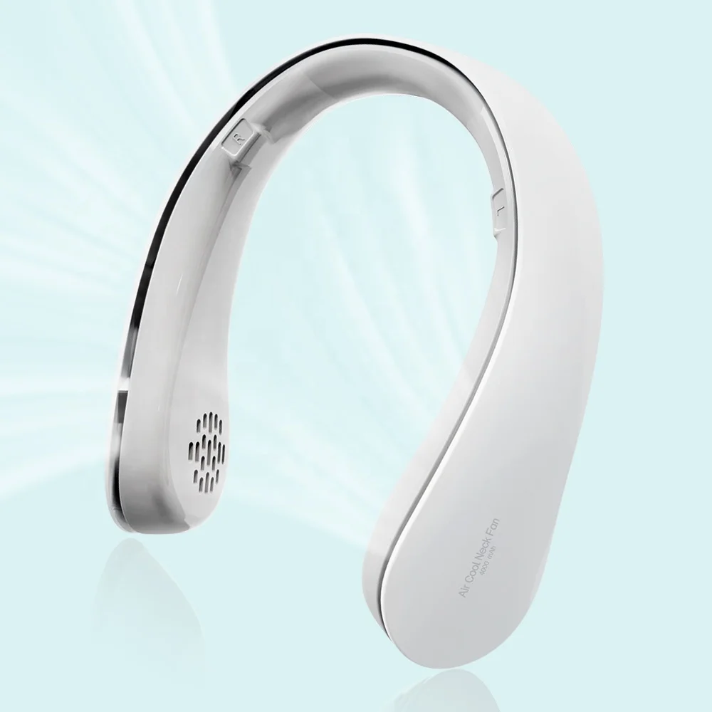 New Arrival 2021 Mini Leafless Neck Fan Portable Usb Rechargeable Sports Wearable Lazy  Hands-free Air Cooling Fans for Summer