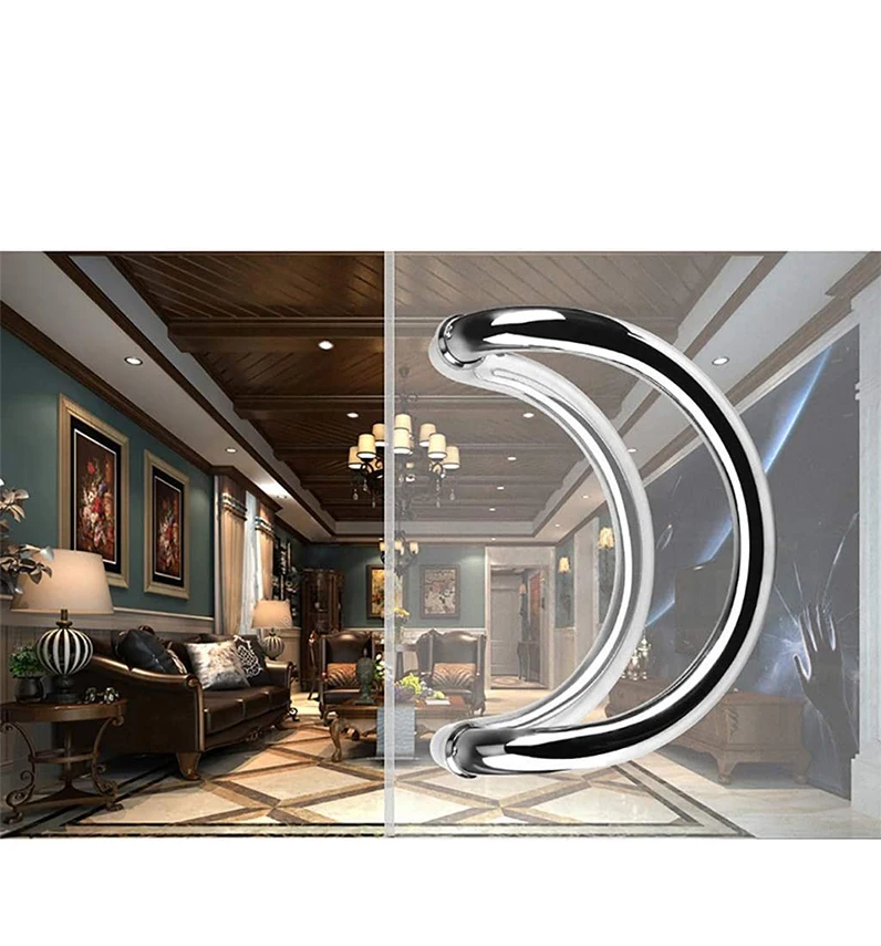 Большая стеклянная дверная ручка для ванной комнаты офиса отеля типа C