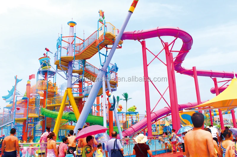 Large Water Park Equipment Cheap Fiberglass Rainbow Water Slide for Sale