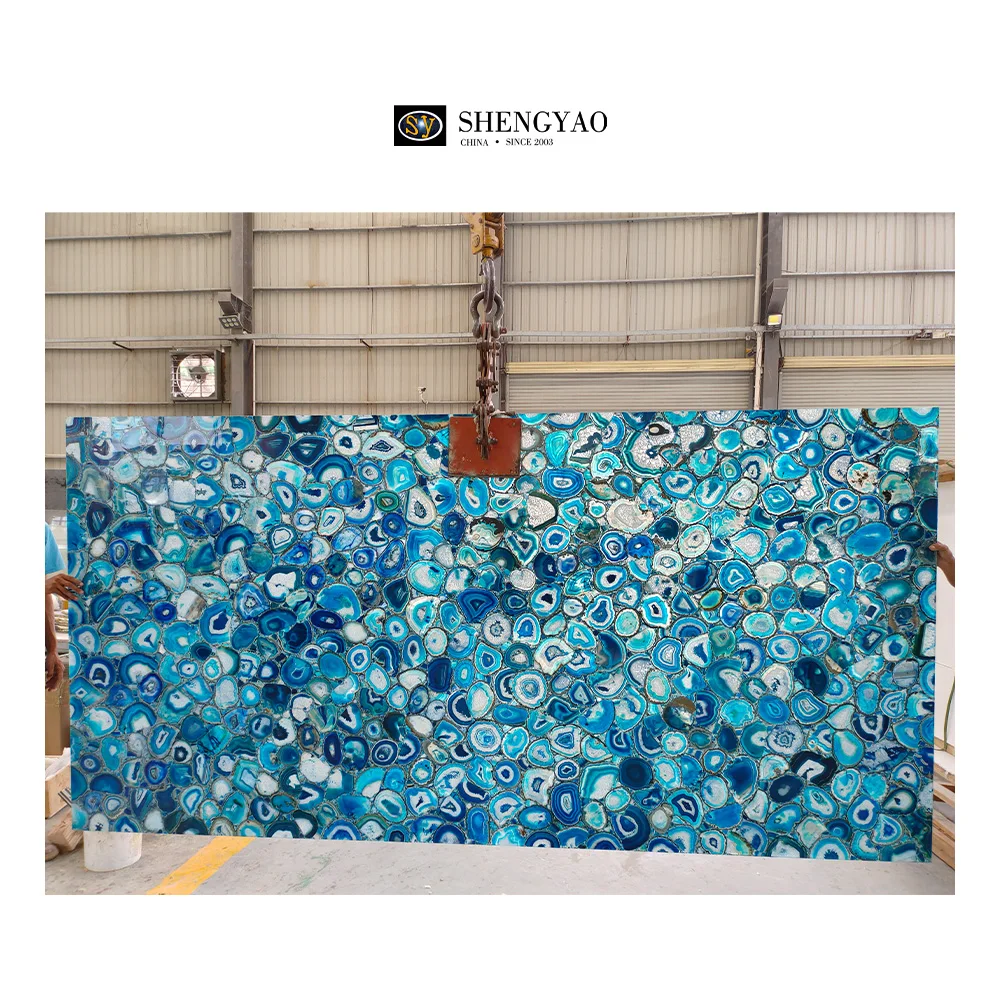 Custom Large Size Translucent Japser Crystal Quartz Gemstone Slab For Backlit Background Wall Decoration