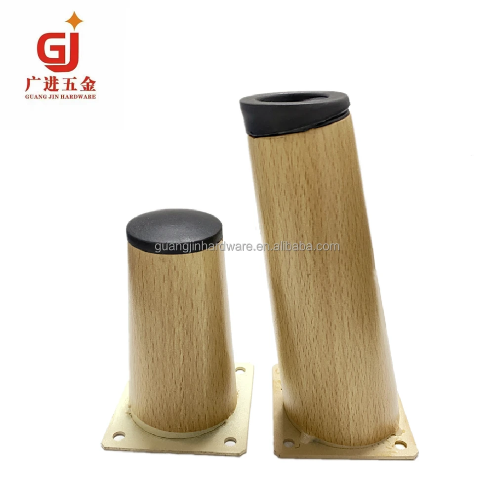 Wood grain color metal adjustable with black base table legs metal round sofa for metal furniture leg for sale