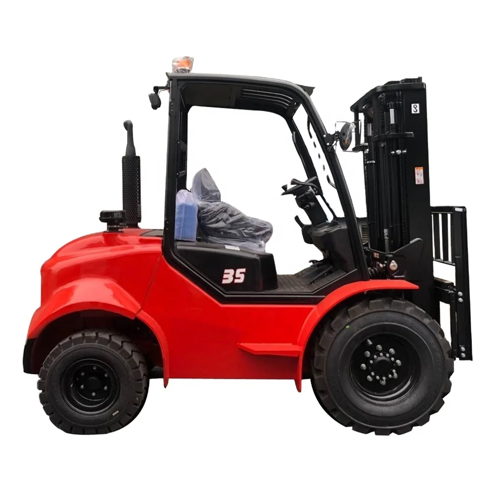 FD35 3.5 Ton 3.5ton rough terrain forklift with Japanese engine and side shifter 4x4 off road diesel forklift