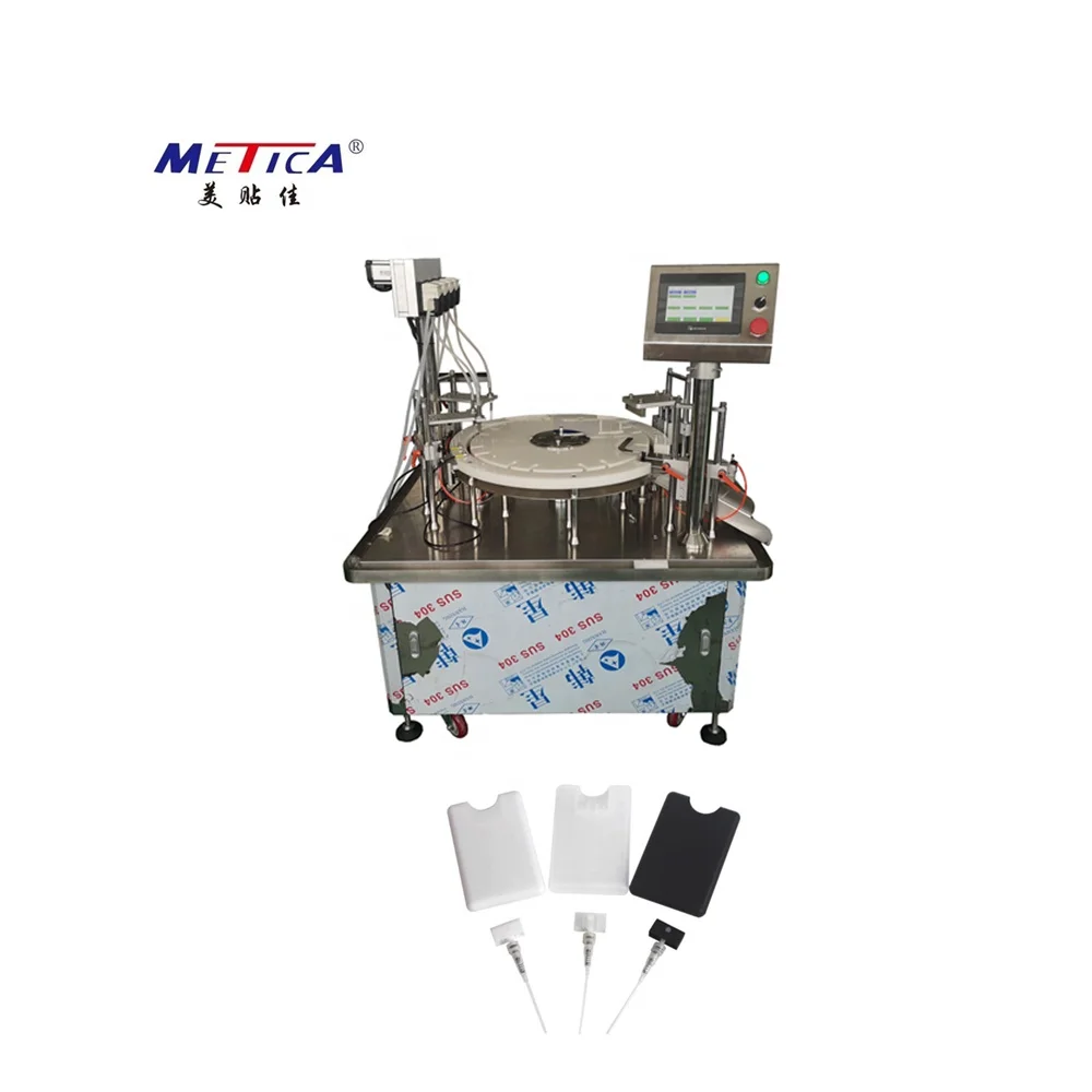 flat empty pocket credit card with mist pump filling capping machine