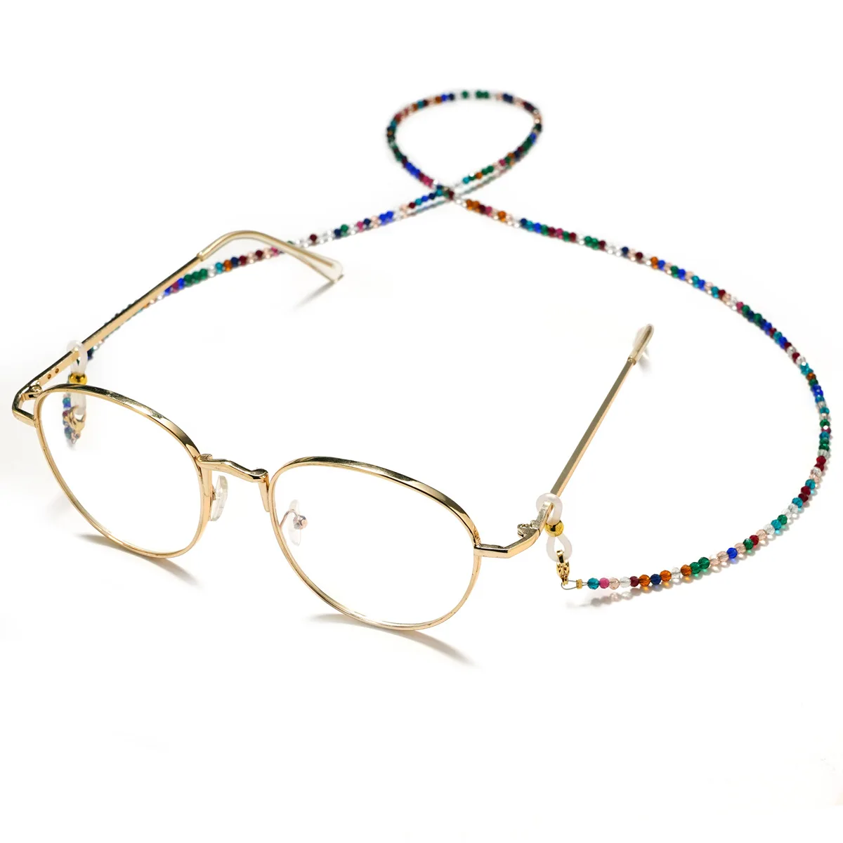 Colorful Crystal Bead Glasses Chain Sunglasses Holder Face Mask Retainer