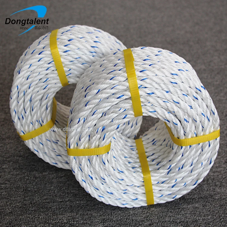 Wholesale high quality low price 3 strand  PP fishing twisted packaging ropes