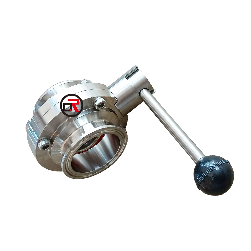 Hygienic Grade Dairy Food Stainless Steel 304 316 Sanitary Welded Manual Butterfly Valve 3A DIN