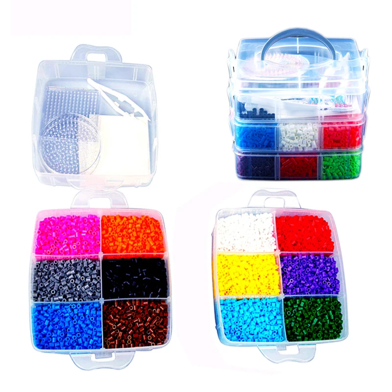 11,000 Fuse Beads Master Creativity Builder Kit 20 Presorted Colors perler beads with Tweezers Peg Boards Ironing Paper