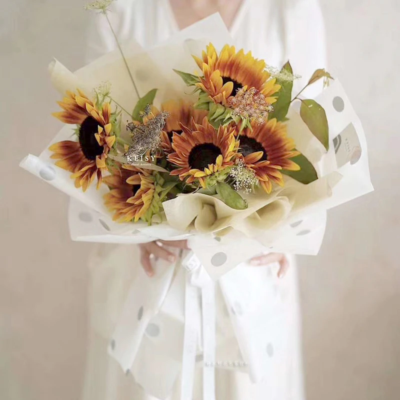 yiwu factory  wholesale korean 100% waterproof matte flower bouquet wrapping paper
