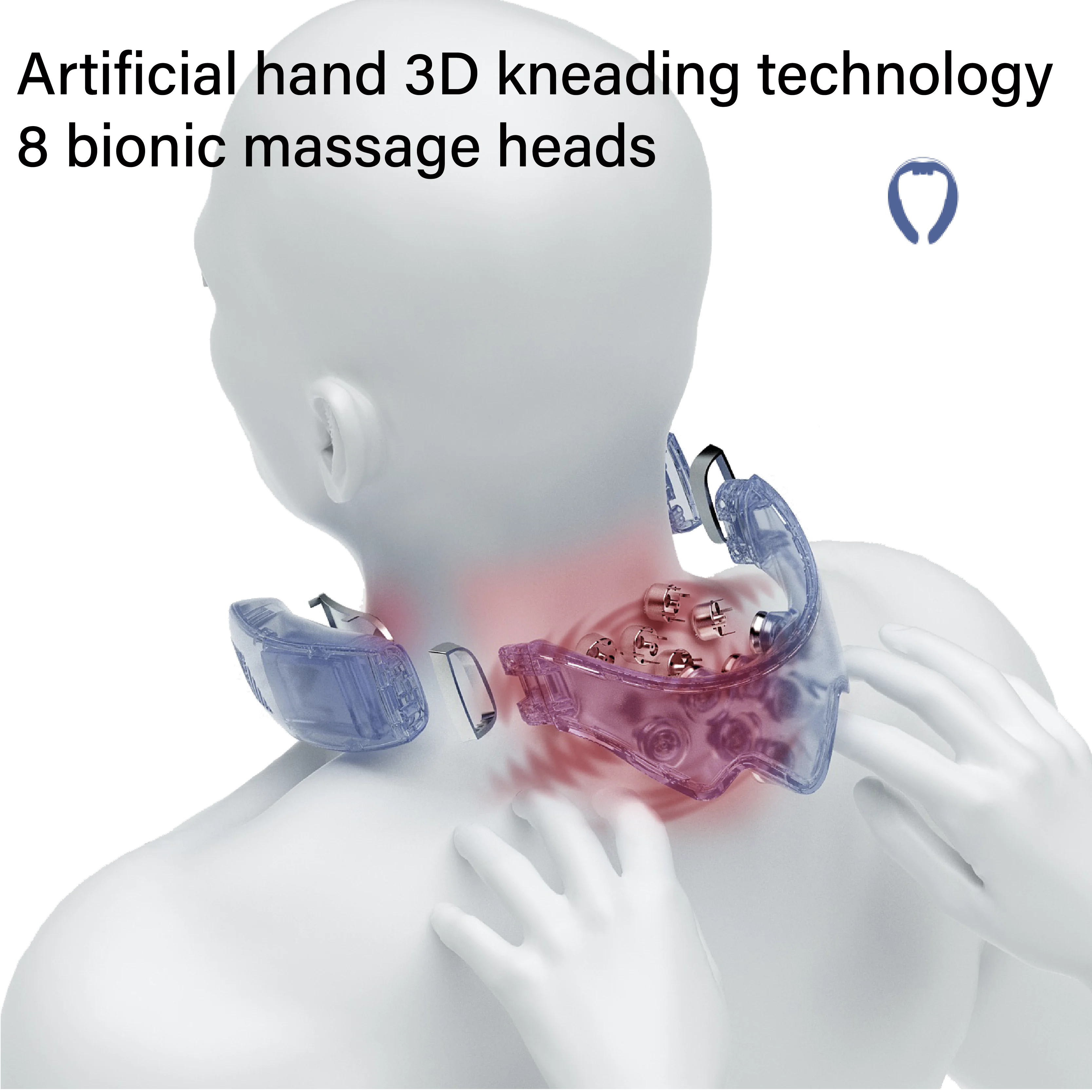 2021 upgraded multifunctional neck massager with smart rechargeable heating ice roller for kneading the cervical spine and neck