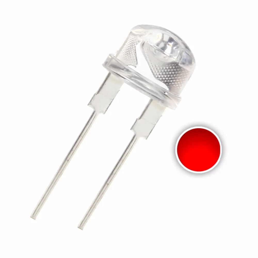 Transparent 8 mm Clear Lens Light Emitting Diode 0.5w 8mm Straw Hat White LED Diode