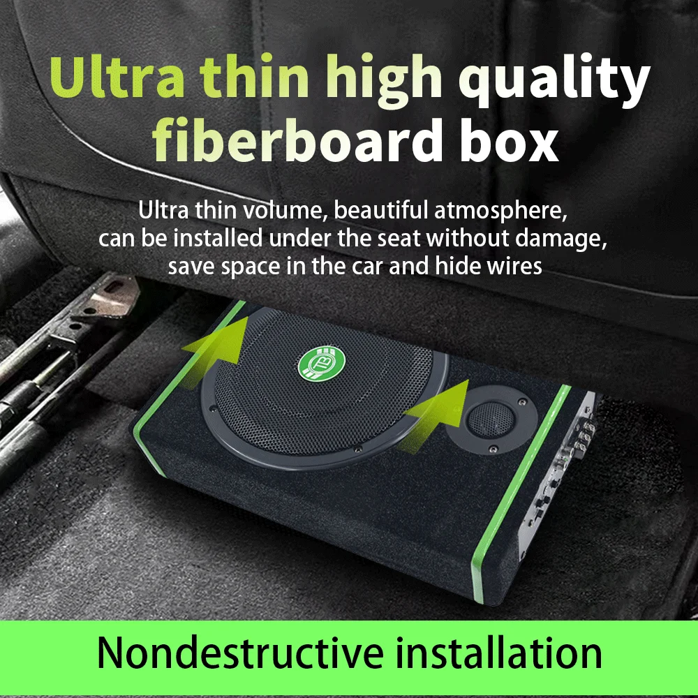 factory supply cheap price  8 inch 12V car audio subwoofer  square slim subwoofer with small tweeter(TB-b88)