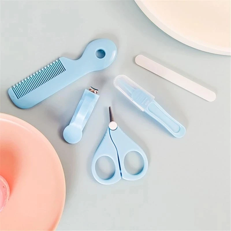 Infant Nail Clippers Scissors Hair Care Comb Set Newborn Booger Clip Nail Daily Care 5-piece Set Nail Supplies for Professionals