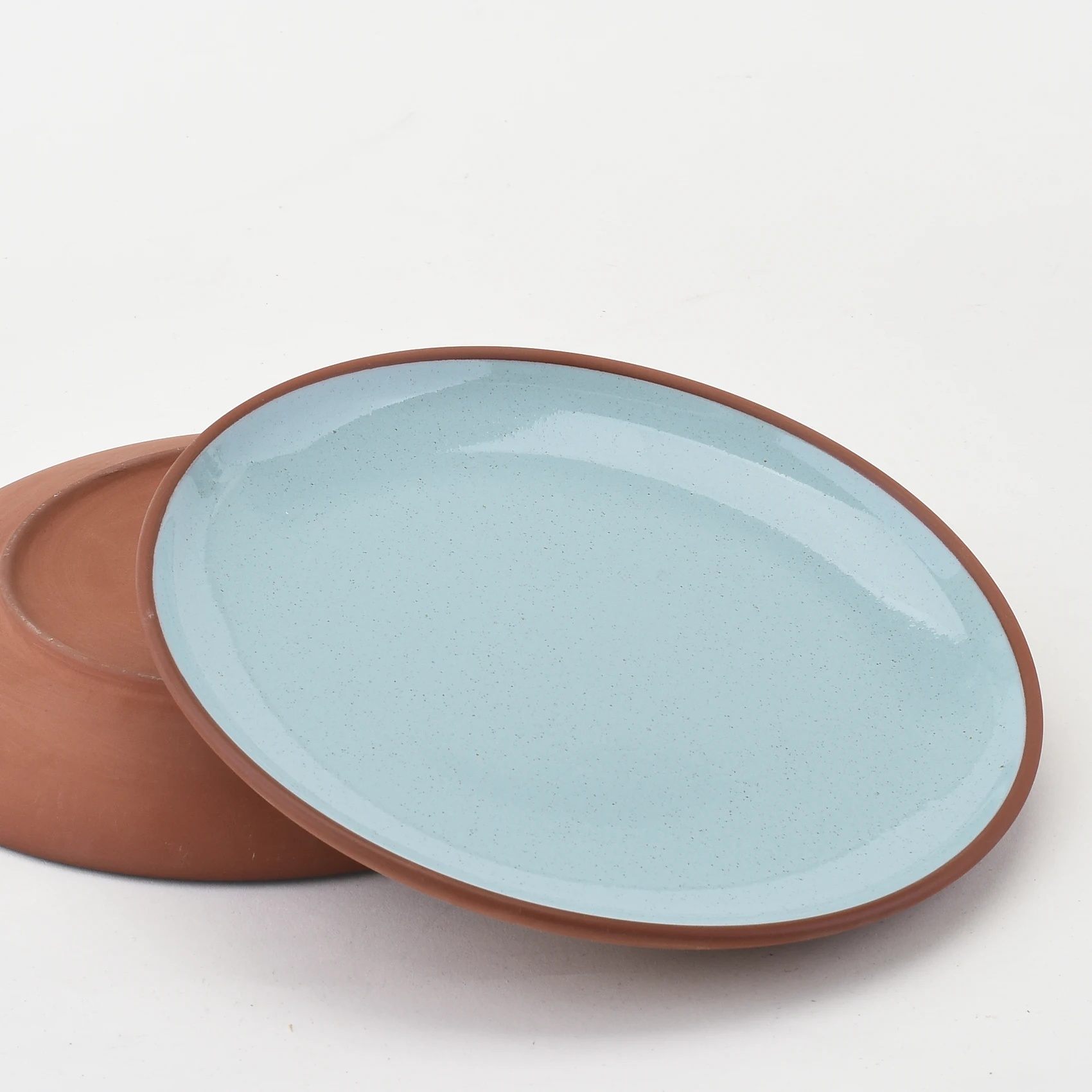  Terracotta Dinner Plates Set Of 6 9.25 Inch Dish Ceramic For Charger Salad Porcelain Serving