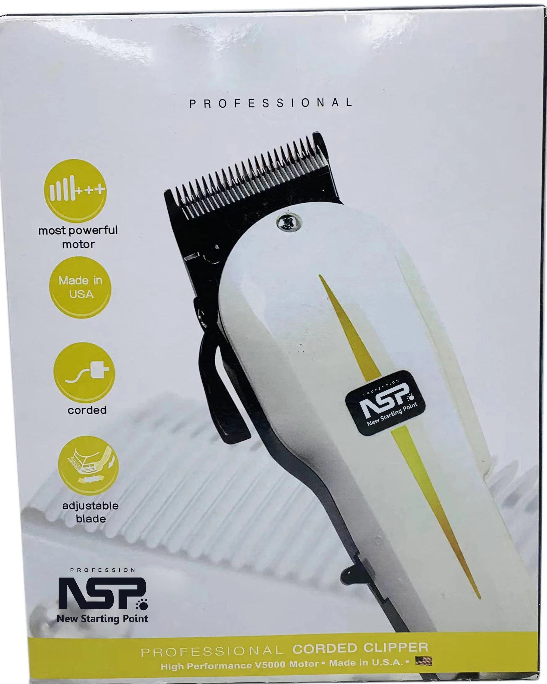 Factory clipper 8466/8467  Professional high quality Low Noise cable  Electric Hair Clippers  Yellow hair trimmer