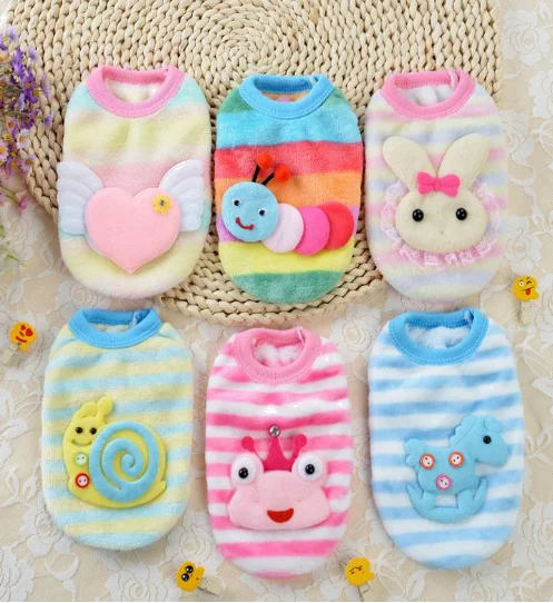 Coats Soft Pet Costumes Small Dog Designer Clothes Cotton Cute Clear Bag Print Plus Size Summer Clothes Vests dog clothing