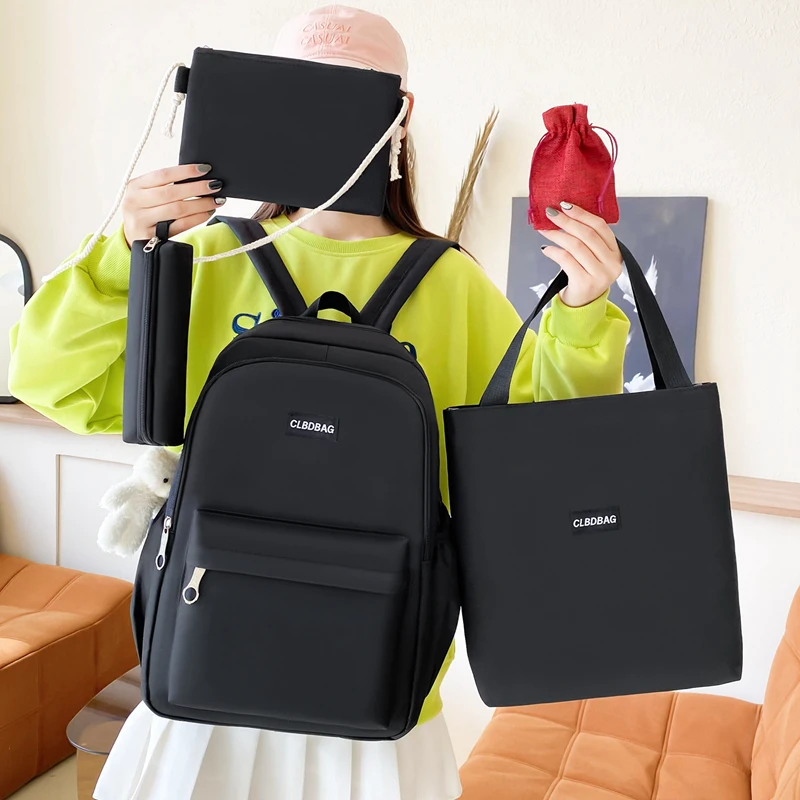 Teen Student Kawaii Backpack Adjustable shoulder waterproof travel Backpack 5 in 1 set school backpack