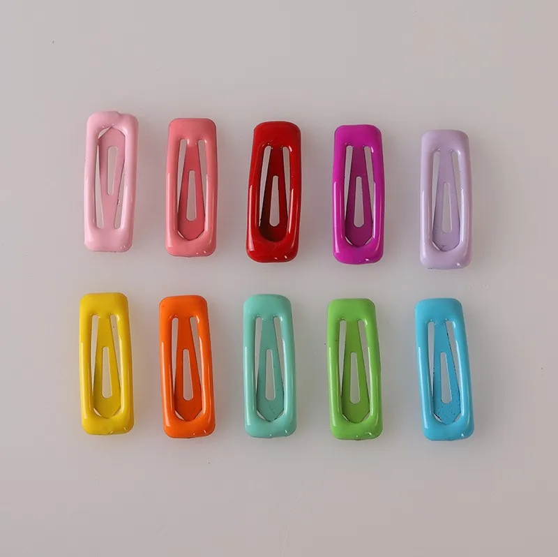 South Korea new candy color girl soft sister 3cm drop glue square BB Hairgrips