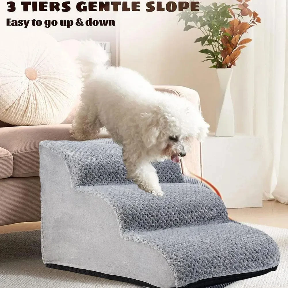 Removable Pet Stairs 3 Steps Staircase Dog Anti-slip Removable Ladder High Couch And Bed dog stairs ramp For Puppy Old Dog