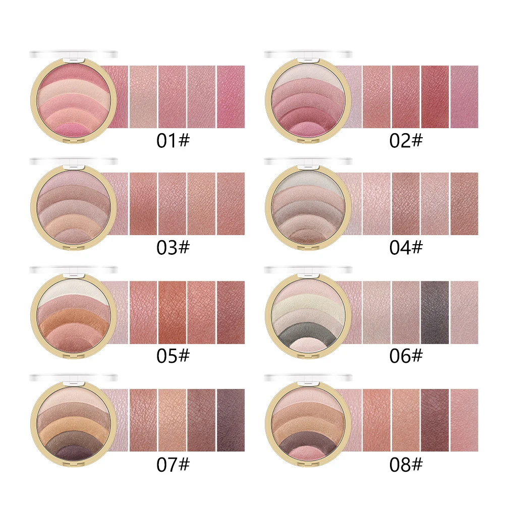 Private Label Custom 10 Colors Rainbow Round Cream Eyeshadow Palette Packaging Make Up Mixing Palette