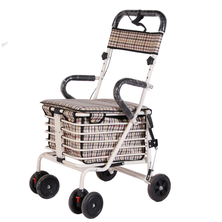 
Складная удобная корзина для покупок с корзиной и спинкой 