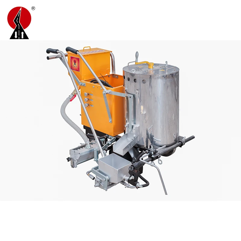 Automatic spreader equipped hand push style & drive on system thermoplastic field line painting machine for
