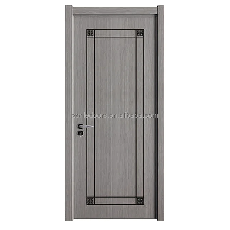 3-Panel Unequal Shaker White Primed Solid Core Wood Single Prehung Interior Door With Smart Lock