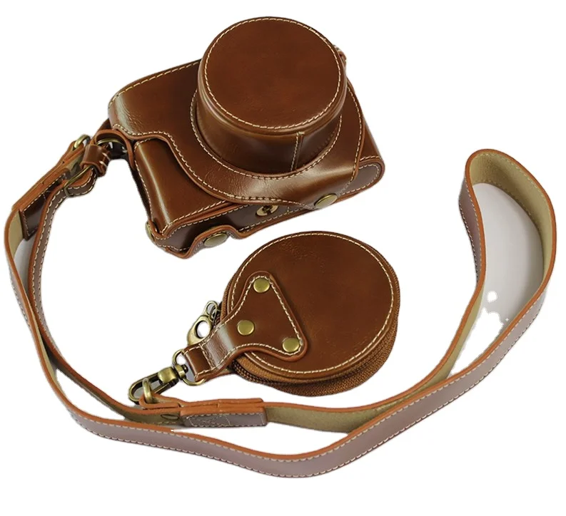 wholesale custom Luxury   portable PU leather case Camera Bag Cover pouch for Leica D-LUX7 D-LUX 7 LUX7 With Battery Opening