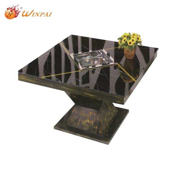Industrial Style Design Smokeless Hot Pot Table Built in Hot Pot Restaurant Table