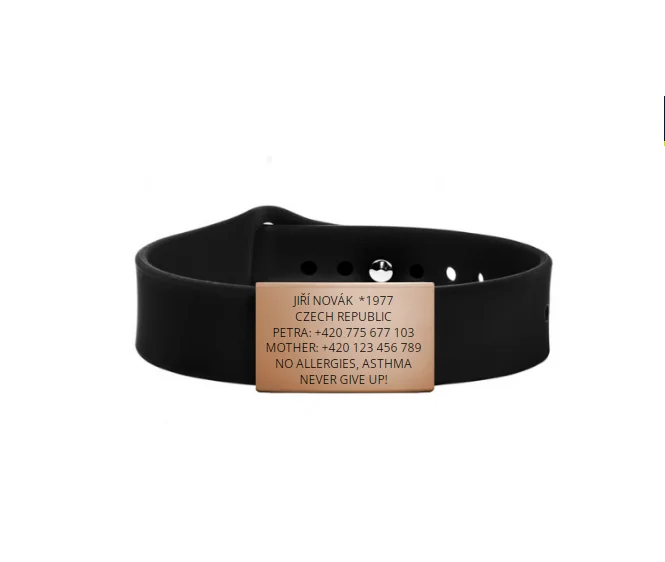 ECO-friendly adjustable sporty silicone pin-and tuck bracelet watch id name bracelet wristbands