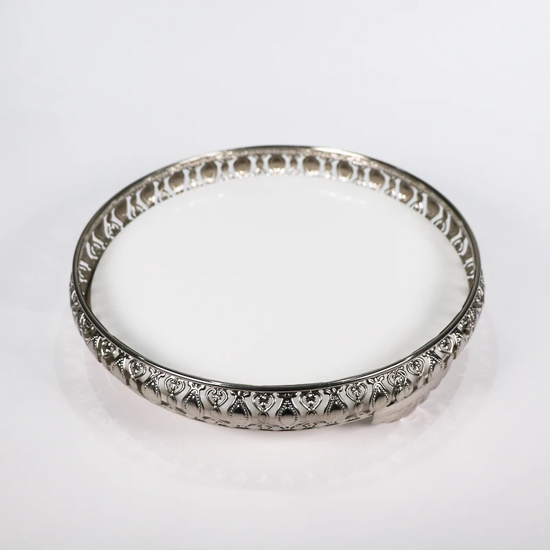 Dessert Cake Wedding Awards Dim Sum Dried Fruit Natural Marble Fruits Tray Round Storage Decor Marble Stone Tray