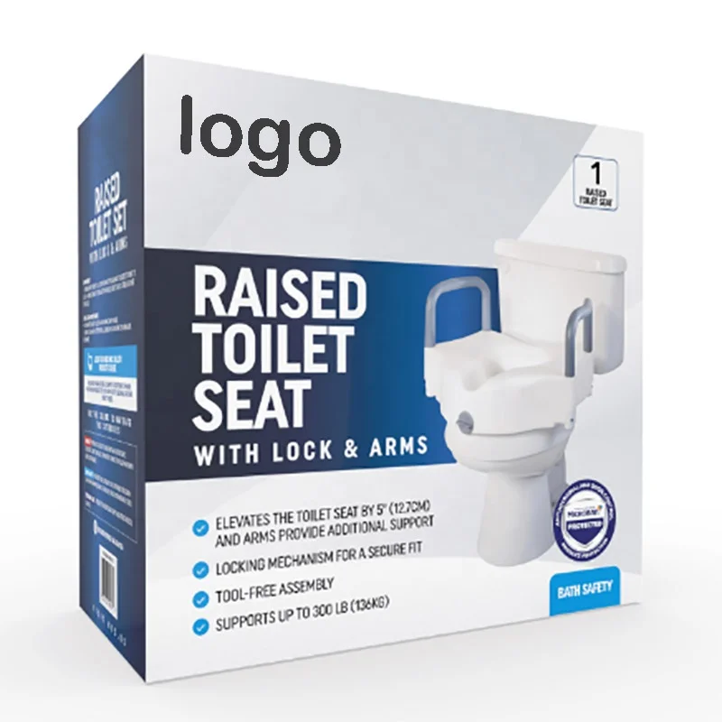 Custom Logo Product Packaging Box Raised Toilet Seat Old People Elevating Toilet Corrugated Board Box Template