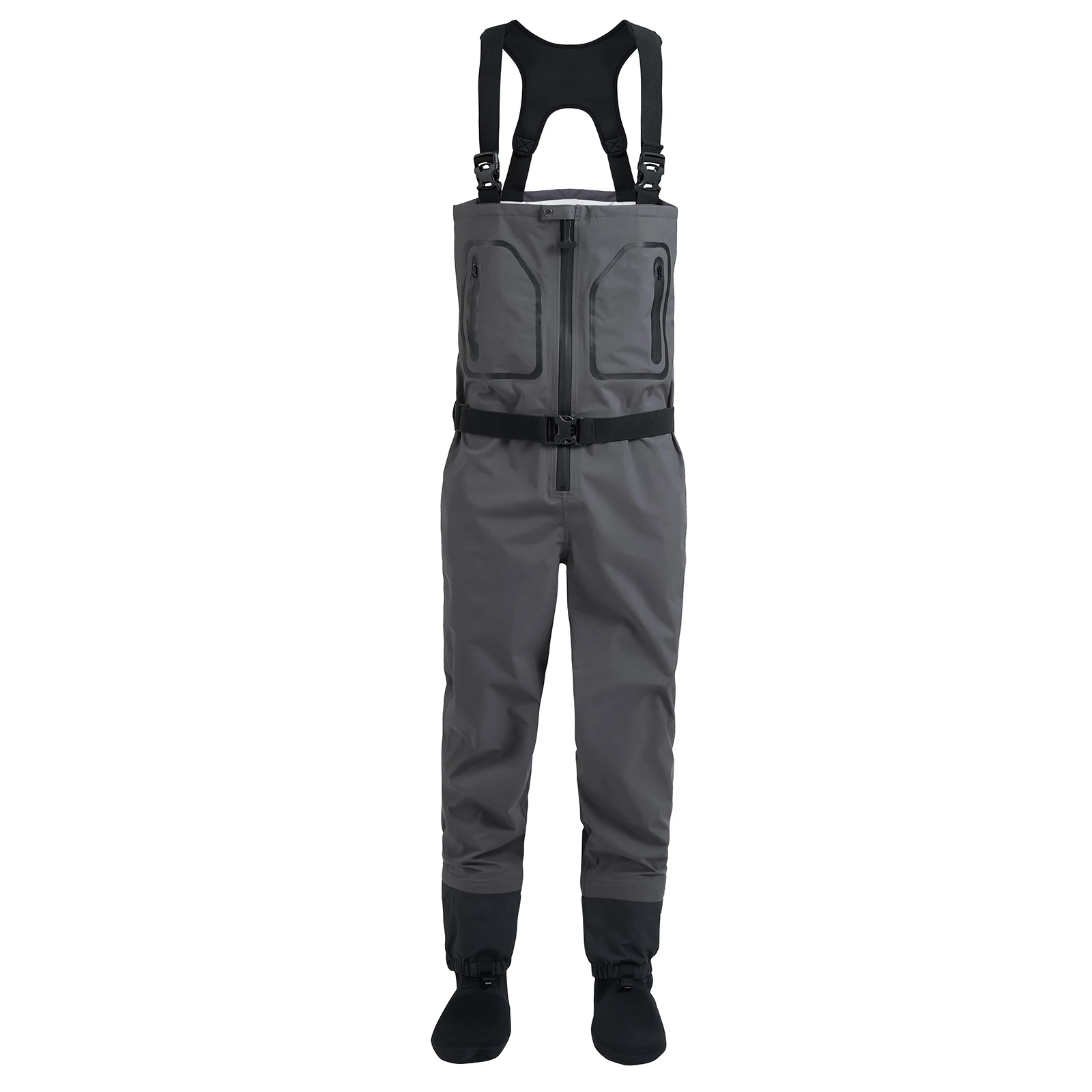 Wholesale 3-ply  Polyester fabric chest wader fishing suit fly fishing pants fishing waders waterproof breakable wader for man