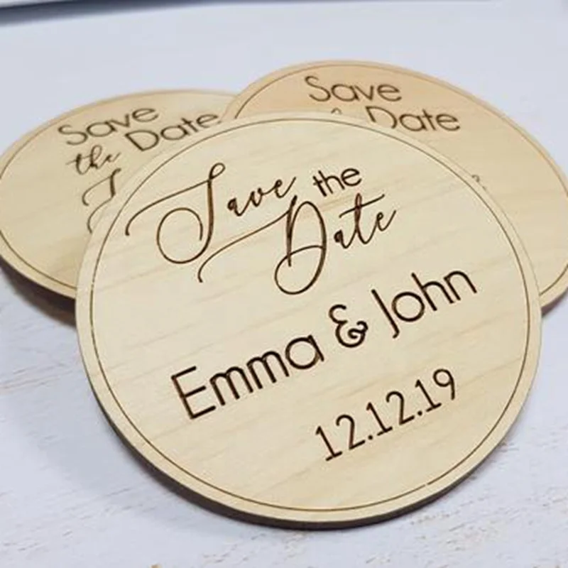 Wedding wooden gift to guests  carving crafts  supports customization Wooden date cards inviting wedding guests