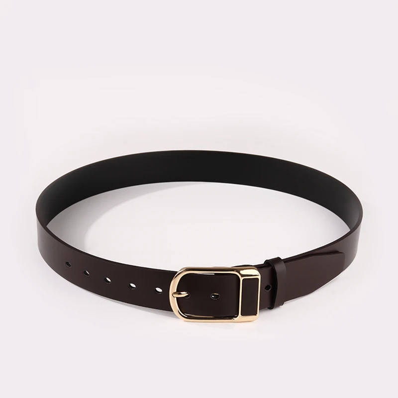 2021 Hot Double Sides PU Leather Reversible Belt Black and Brown Dress Belt Rotate Buckle Vintage Belt