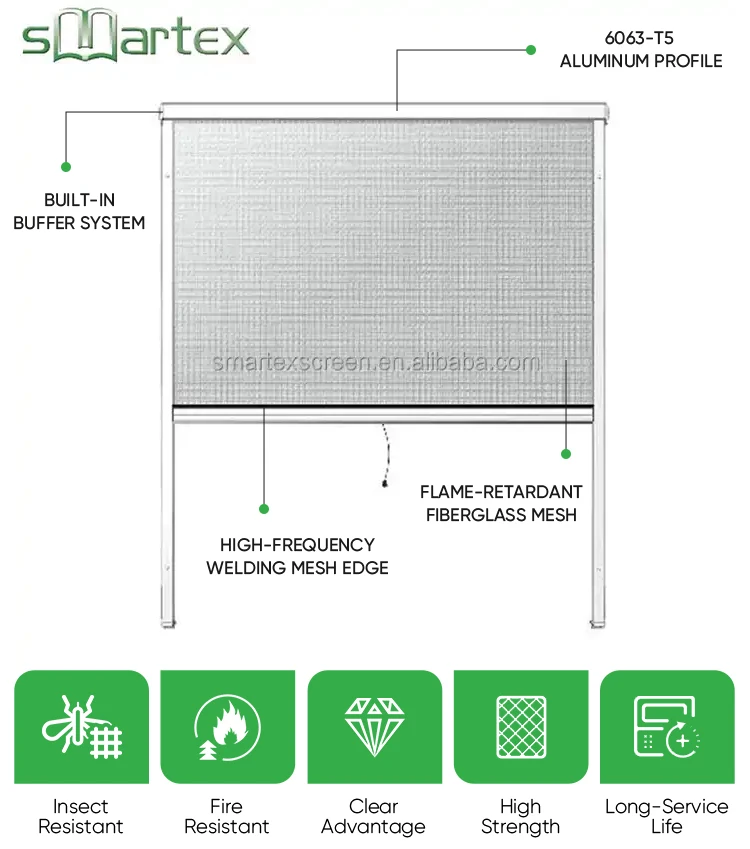 Retractable sliding wheels roller insect mosquito net door aluminum shutter screen mesh window with fiberglass mosquito net
