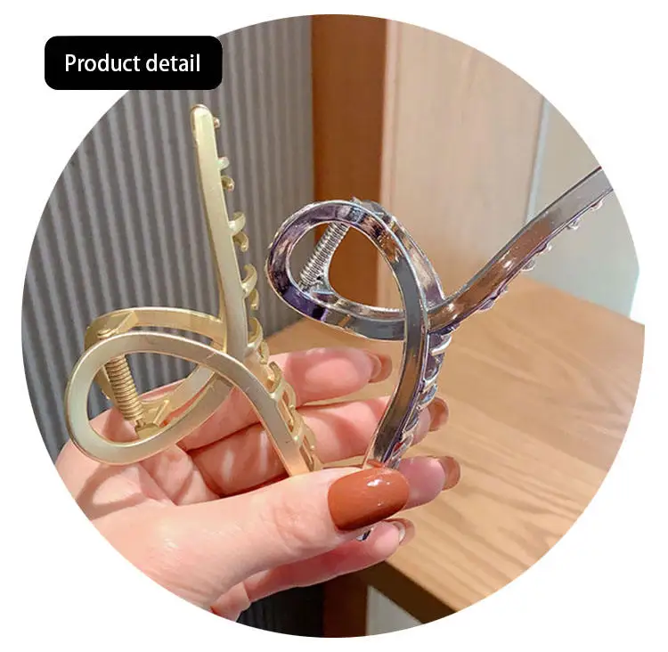 Sayoung Girls 4 inch 11cm  large goldplatend gold chain cross hair accessories jumbo big metal clamps hair claw clip for women