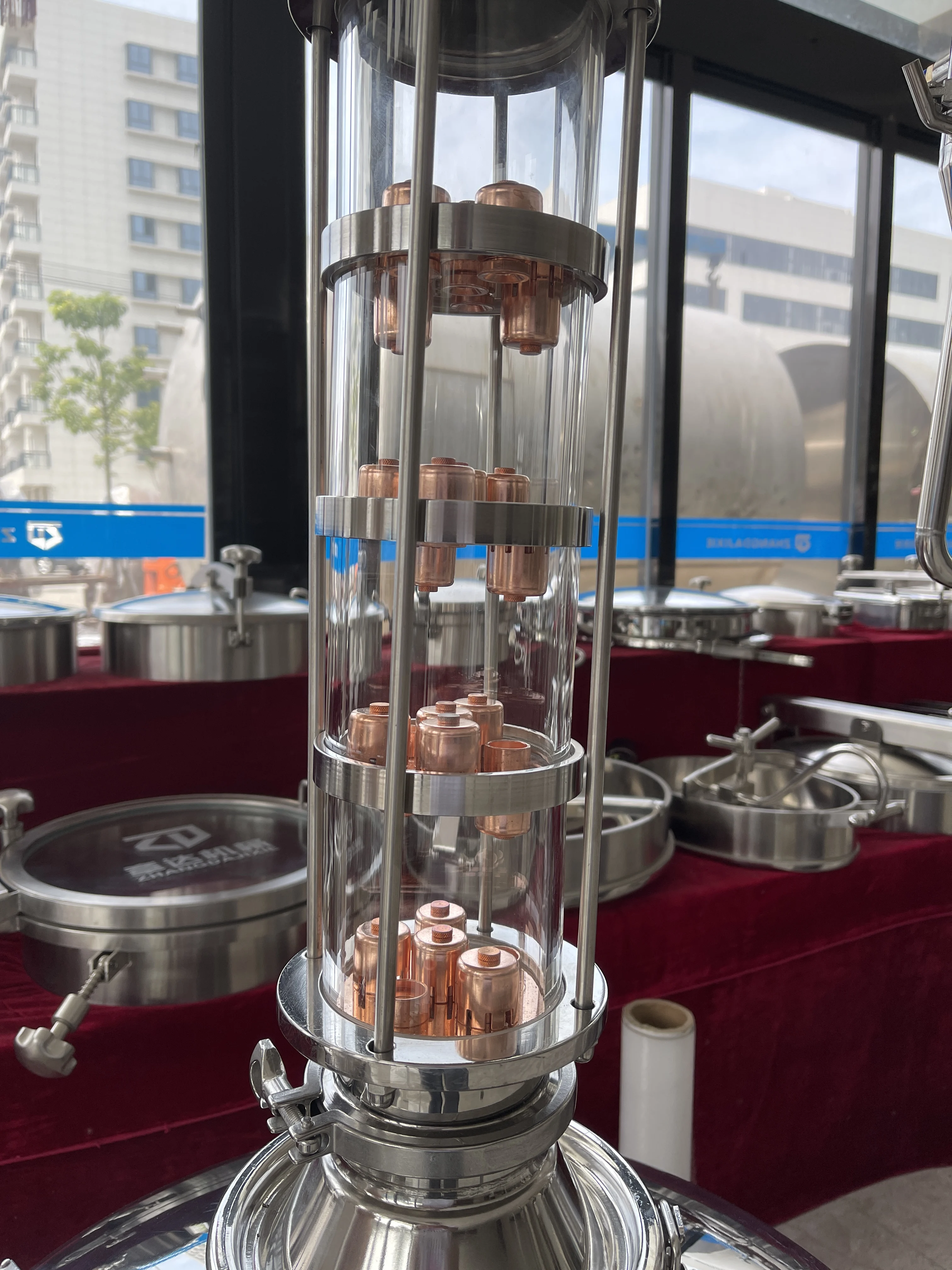 50L  whisky distiller gin distiller visible glass column with copper core  home distillation machine