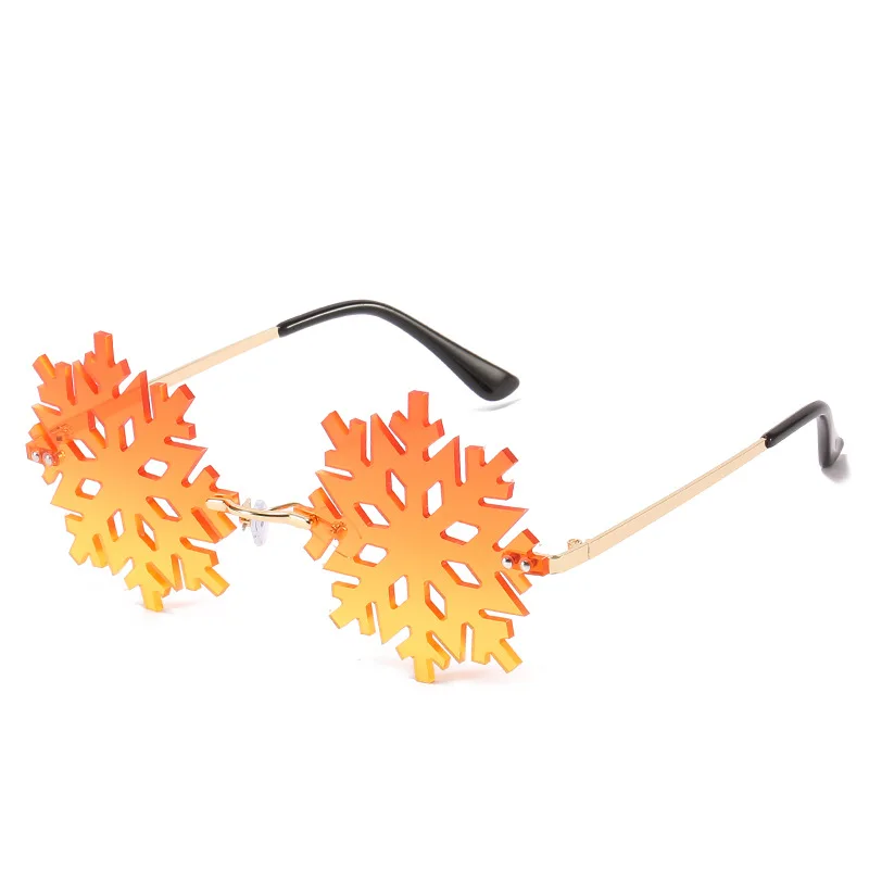 2021 New Arrivals China Factory Wholesale Custom Logo PC Lens Metal Frame Black Pink Snowflake Yellow Watermelon Party Glasses